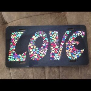Custom License Plate with LOVE In HEARTS